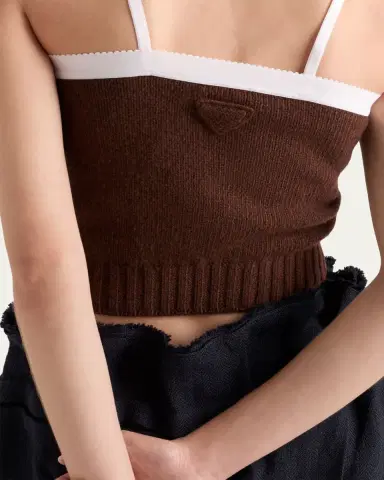 Prada Cashmere-Wool Knit Crop Tank Top | Thumbnail 8 Prada Cashmere-Wool Knit Crop Tank Top | Thumbnail 8