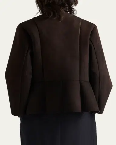 Prada Suede Single-Breasted Coat With Scarf | Thumbnail 3
