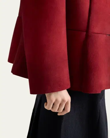 Prada Suede Single-Breasted Coat With Scarf | Thumbnail 8