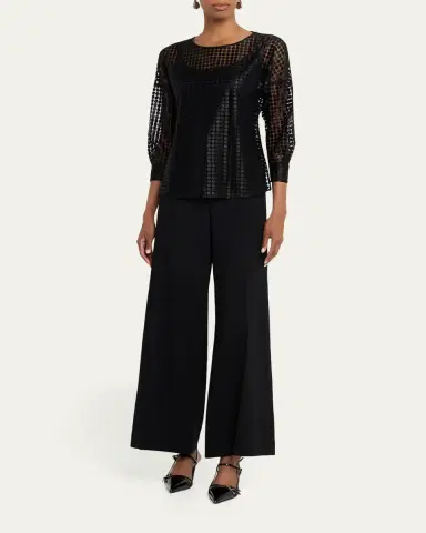 Akris punto Metallic Dot Long-Sleeve Blouse | Thumbnail 2