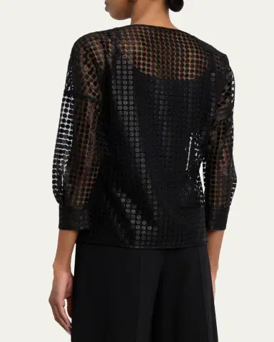Akris punto Metallic Dot Long-Sleeve Blouse | Thumbnail 3