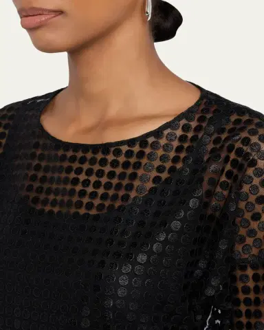 Akris punto Metallic Dot Long-Sleeve Blouse | Thumbnail 5