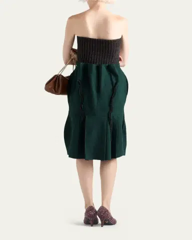 Prada Shetland Pleated Fit-And-Flare Skirt | Thumbnail 3 Prada Shetland Pleated Fit-And-Flare Skirt | Thumbnail 3