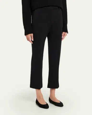 Loro Piana Darry Kickflare-Leg Crop Trousers | Thumbnail 4