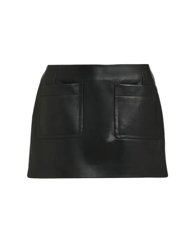 Bottega Veneta Patch Pocket Leather Mini Skirt
