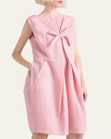 Prada Wool Bow-Front Dress | Thumbnail 4
