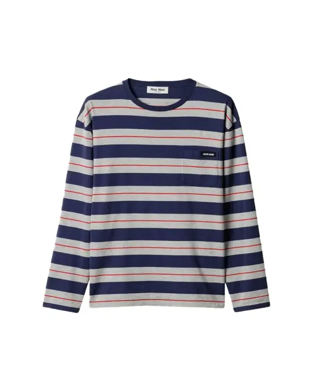 Striped Long-Sleeve Crewneck T-Shirt