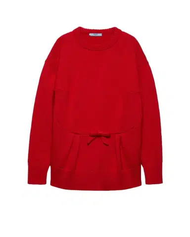 Prada Wool Bow Crewneck Sweater | Thumbnail 1 Prada Wool Bow Crewneck Sweater | Thumbnail 1