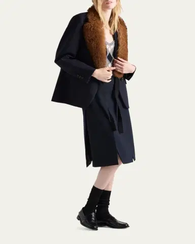 Prada Pleated Slits Midi Skirt | Thumbnail 2