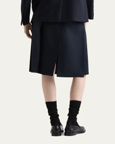Prada Pleated Slits Midi Skirt | Thumbnail 3