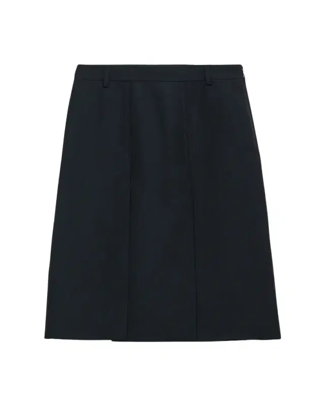 Pleated Slits Midi Skirt