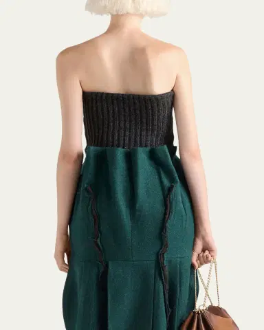Prada Cashmere & Wool Bandeau Top with Brooch | Thumbnail 3 Prada Cashmere & Wool Bandeau Top with Brooch | Thumbnail 3