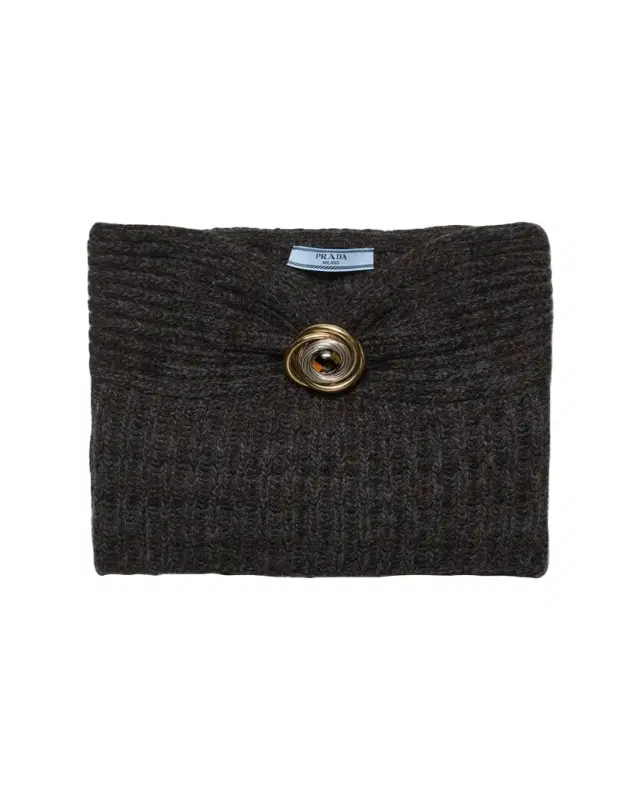 Cashmere & Wool Bandeau Top with Brooch