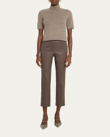 Lisa Yang Lexia Mock-Neck Cashmere Short-Sleeve Sweater | Thumbnail 2 Lisa Yang Lexia Mock-Neck Cashmere Short-Sleeve Sweater | Thumbnail 2