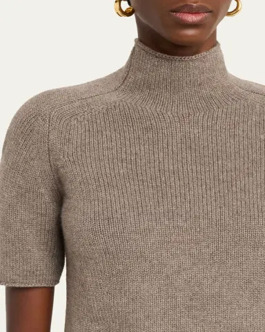 Lisa Yang Lexia Mock-Neck Cashmere Short-Sleeve Sweater | Thumbnail 5 Lisa Yang Lexia Mock-Neck Cashmere Short-Sleeve Sweater | Thumbnail 5