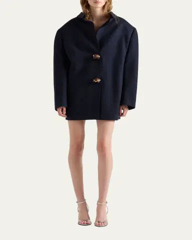 Prada Wool Jewel-Button Coat | Thumbnail 2