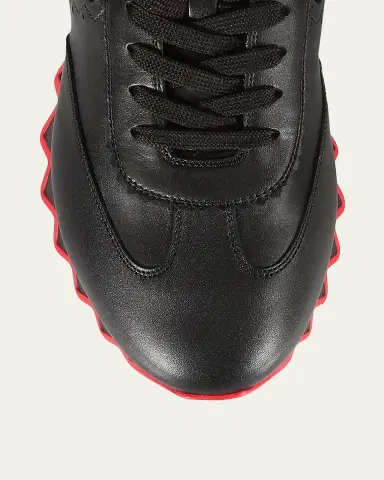 Christian Louboutin Men's Loubishark Flat Leather Red-Sole Runner Sneakers | Thumbnail 8