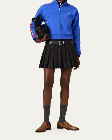 Miu Miu Striped Pleated Mini Skirt | Thumbnail 2