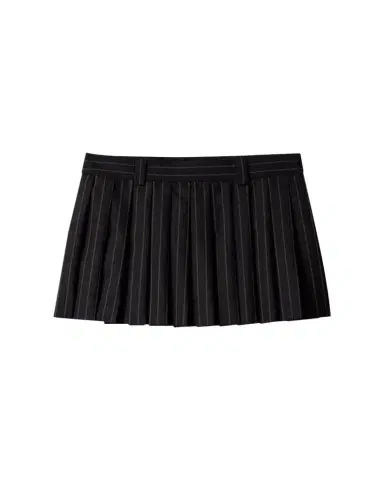 Miu Miu Striped Pleated Mini Skirt | Thumbnail 1