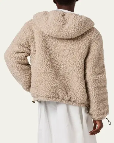 Miu Miu Fleece Hooded Puffer Jacket | Thumbnail 3