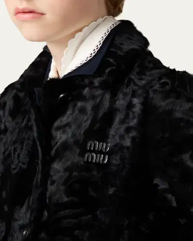 Miu Miu Curly Lamb Shearling Single-Breasted Jacket | Thumbnail 5