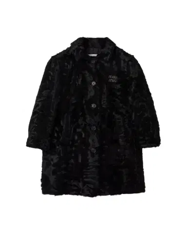 Miu Miu Curly Lamb Shearling Single-Breasted Jacket | Thumbnail 1