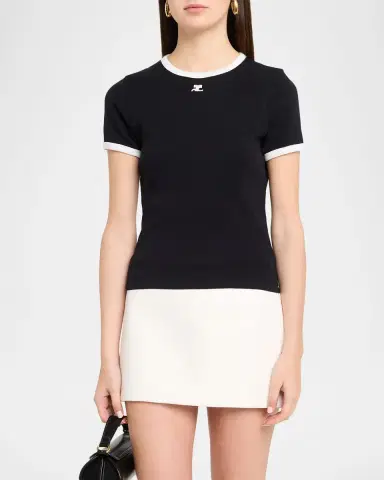 Courrèges Signature Contrast T-Shirt | Thumbnail 3