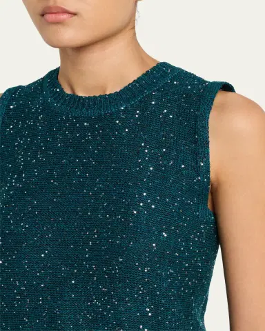 Akris Sleeveless Sequined Linen Cotton Sweater | Thumbnail 13