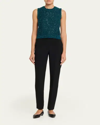 Akris Sleeveless Sequined Linen Cotton Sweater | Thumbnail 10