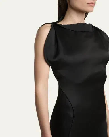 Victoria Beckham Sleeveless Satin Slit Gown | Thumbnail 5