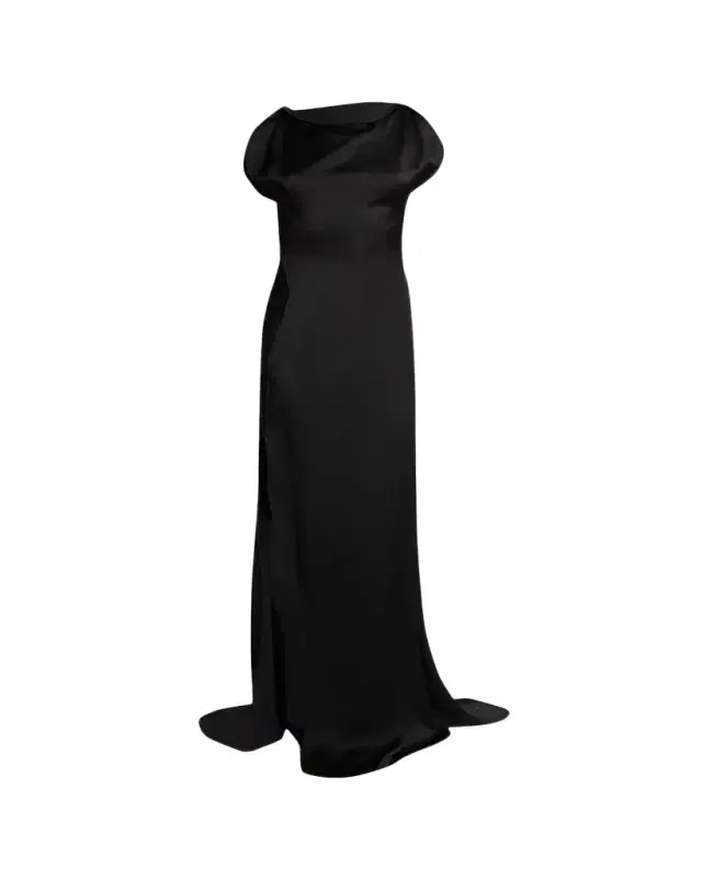 Sleeveless Satin Slit Gown