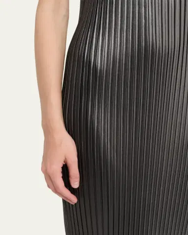 Issey Miyake Sleeveless Glossed Metal Plisse Midi Dress | Thumbnail 5 Issey Miyake Sleeveless Glossed Metal Plisse Midi Dress | Thumbnail 5