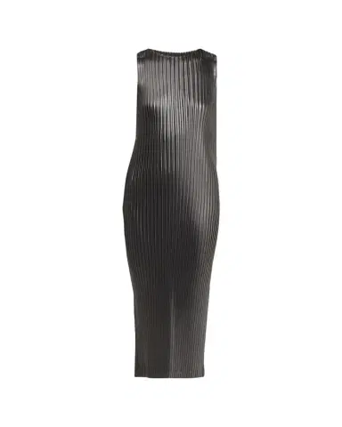 Issey Miyake Sleeveless Glossed Metal Plisse Midi Dress | Thumbnail 1 Issey Miyake Sleeveless Glossed Metal Plisse Midi Dress | Thumbnail 1