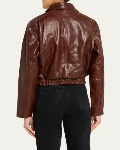 RÙADH Haddow Shiny Leather Moto Jacket | Thumbnail 3