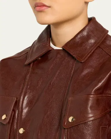 RÙADH Haddow Shiny Leather Moto Jacket | Thumbnail 5