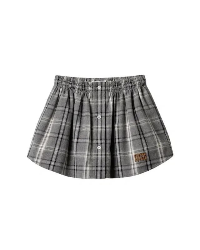 Check Button-Front Mini Skirt