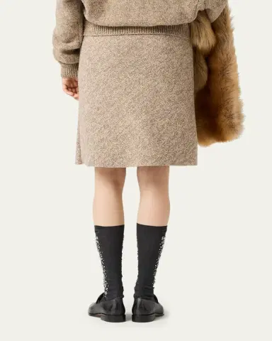 Miu Miu Wool A-Line Skirt | Thumbnail 3