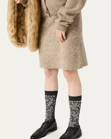 Miu Miu Wool A-Line Skirt | Thumbnail 4