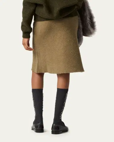 Miu Miu Wool A-Line Skirt | Thumbnail 6