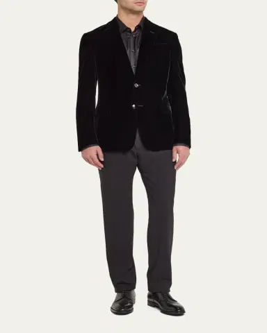 Giorgio Armani Men's Velvet Notch Lapel Dinner Jacket | Thumbnail 2 Giorgio Armani Men's Velvet Notch Lapel Dinner Jacket | Thumbnail 2
