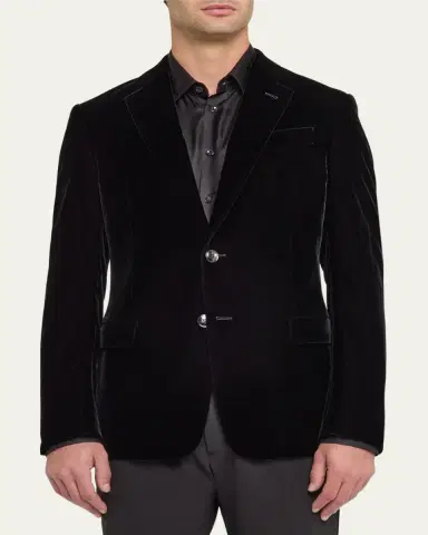 Giorgio Armani Men's Velvet Notch Lapel Dinner Jacket | Thumbnail 4 Giorgio Armani Men's Velvet Notch Lapel Dinner Jacket | Thumbnail 4