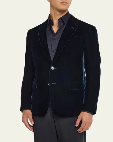 Giorgio Armani Men's Velvet Notch Lapel Dinner Jacket | Thumbnail 8 Giorgio Armani Men's Velvet Notch Lapel Dinner Jacket | Thumbnail 8
