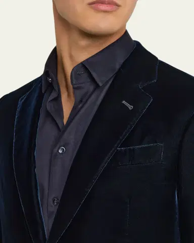 Giorgio Armani Men's Velvet Notch Lapel Dinner Jacket | Thumbnail 9 Giorgio Armani Men's Velvet Notch Lapel Dinner Jacket | Thumbnail 9