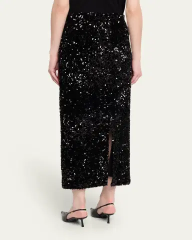 Vince Sequined Velvet Midi Skirt | Thumbnail 3