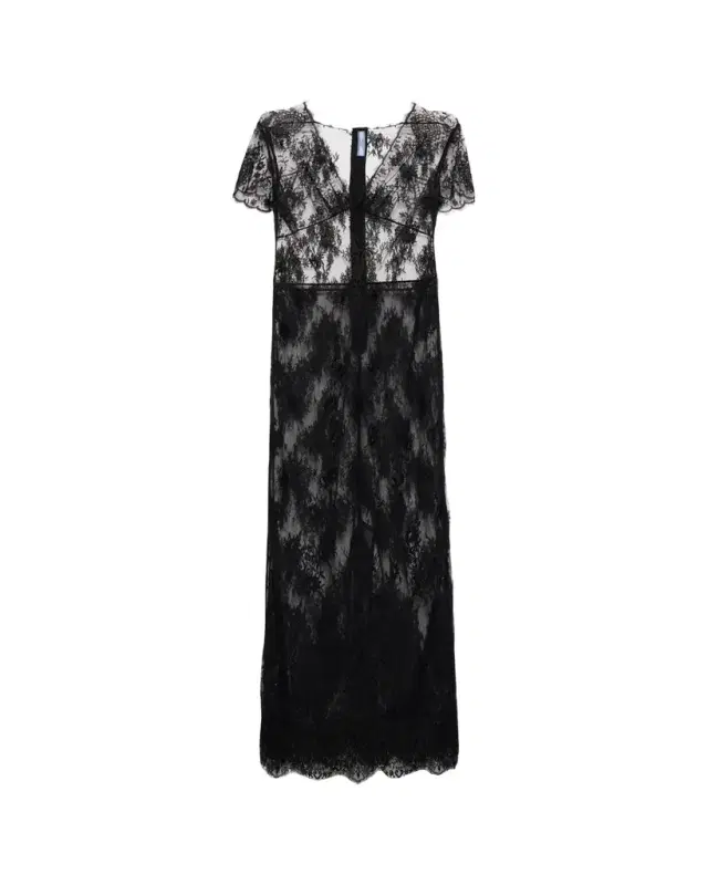 Prada Short-Sleeve Lace Dress