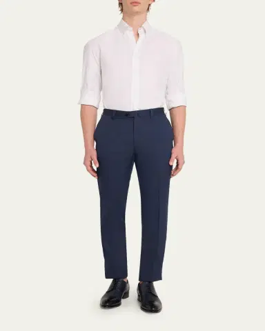 Cesare Attolini Men's Cotton-Wool Twill Pants | Thumbnail 2 Cesare Attolini Men's Cotton-Wool Twill Pants | Thumbnail 2