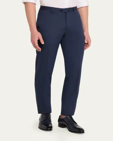 Cesare Attolini Men's Cotton-Wool Twill Pants | Thumbnail 4 Cesare Attolini Men's Cotton-Wool Twill Pants | Thumbnail 4