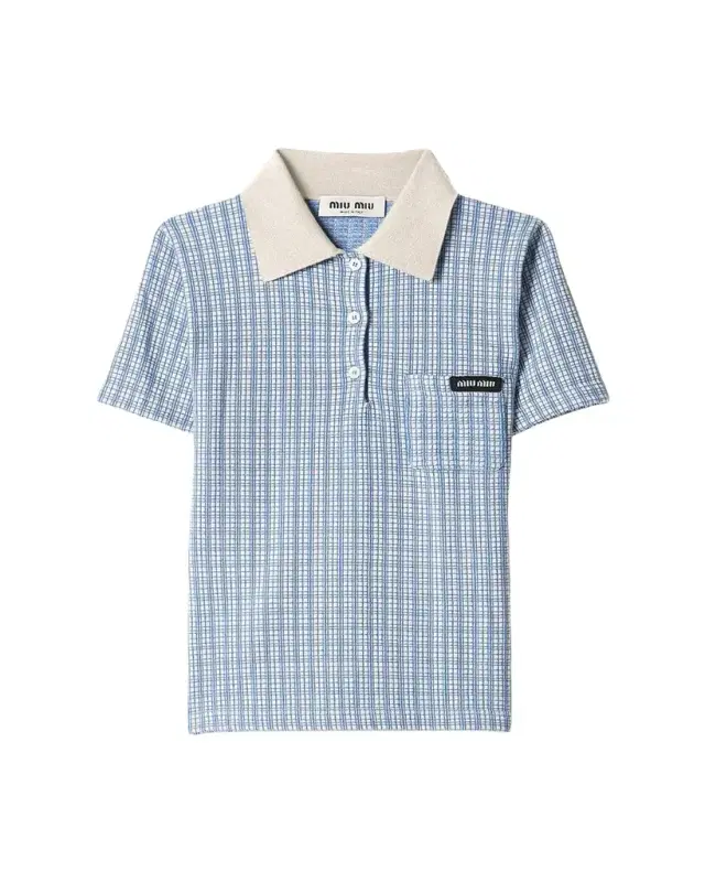 Cashmere Check Short-Sleeve Polo Shirt