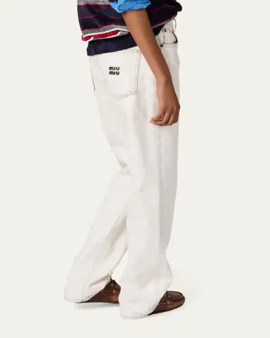 Miu Miu Mid-Rise Straight-Leg Denim Pants | Thumbnail 4 Miu Miu Mid-Rise Straight-Leg Denim Pants | Thumbnail 4