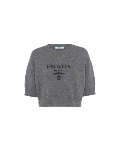 Prada Logo Cashmere Wool Shirt | Thumbnail 1 Prada Logo Cashmere Wool Shirt | Thumbnail 1